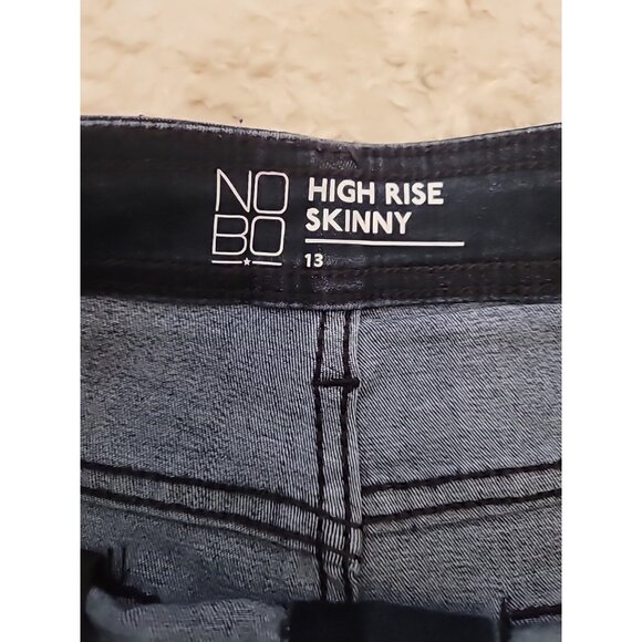 Y2K NoBo Womens High Rise Skinny Jeans Size 13/31 Waist Moto Stretch Dark Wash - Picture 6 of 9